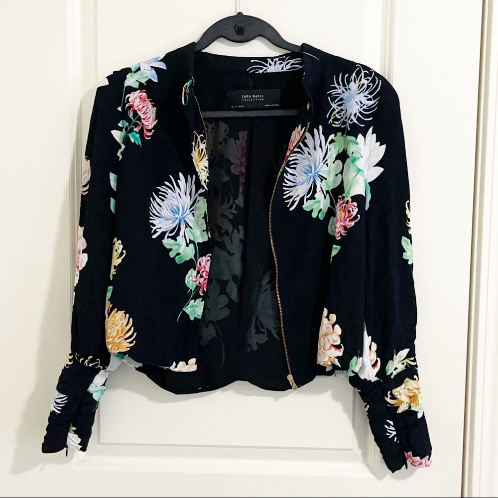 Zara floral printed jacket